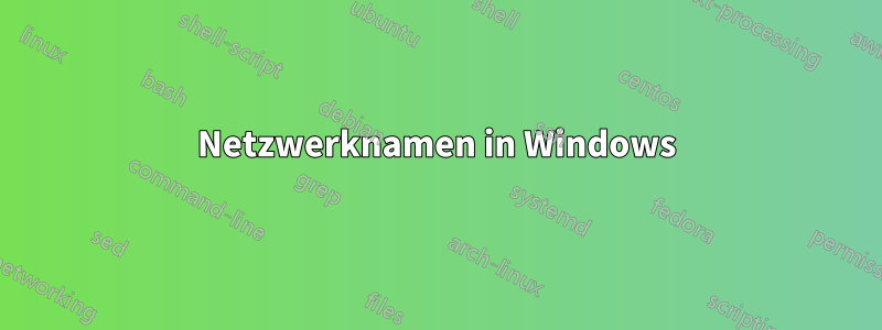 Netzwerknamen in Windows