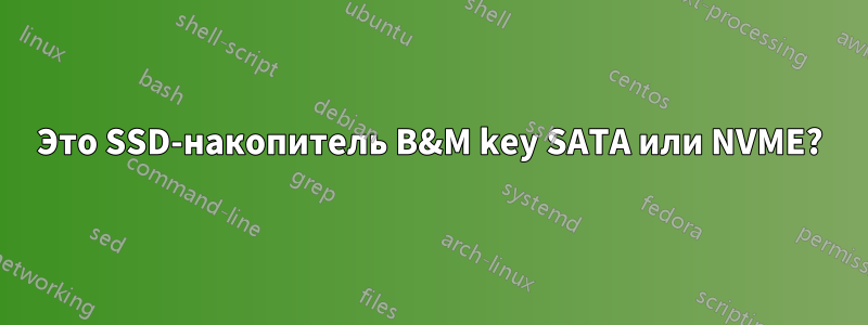 Это SSD-накопитель B&M key SATA или NVME?