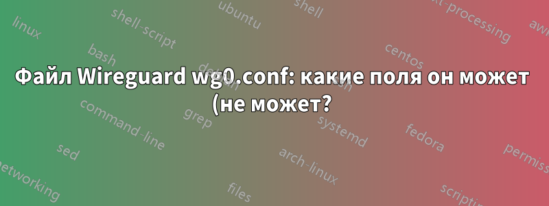 Файл Wireguard wg0.conf: какие поля он может (не может?) содержать?