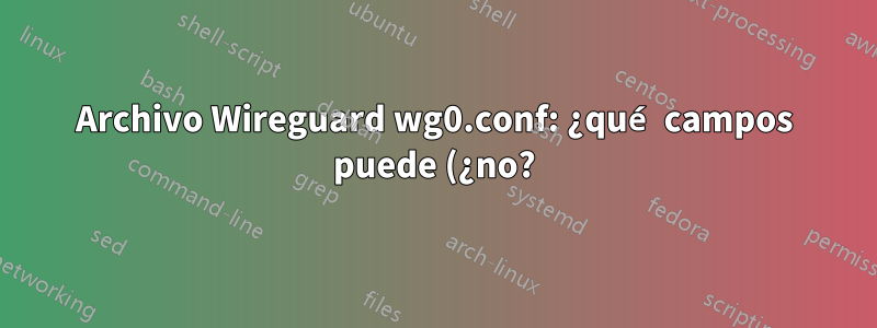 Archivo Wireguard wg0.conf: ¿qué campos puede (¿no?) contener?
