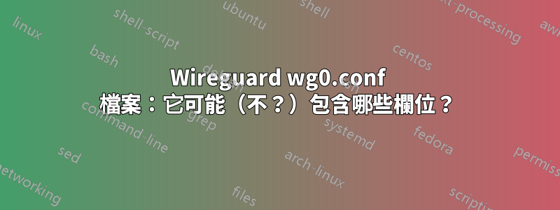 Wireguard wg0.conf 檔案：它可能（不？）包含哪些欄位？