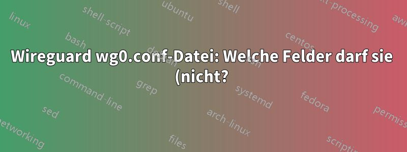 Wireguard wg0.conf-Datei: Welche Felder darf sie (nicht?) enthalten?