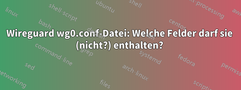 Wireguard wg0.conf-Datei: Welche Felder darf sie (nicht?) enthalten?