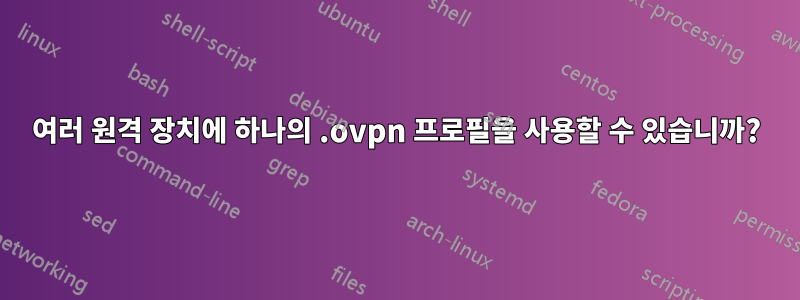 여러 원격 장치에 하나의 .ovpn 프로필을 사용할 수 있습니까?