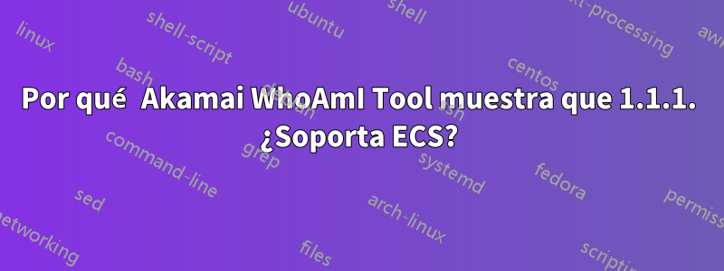 Por qué Akamai WhoAmI Tool muestra que 1.1.1. ¿Soporta ECS?