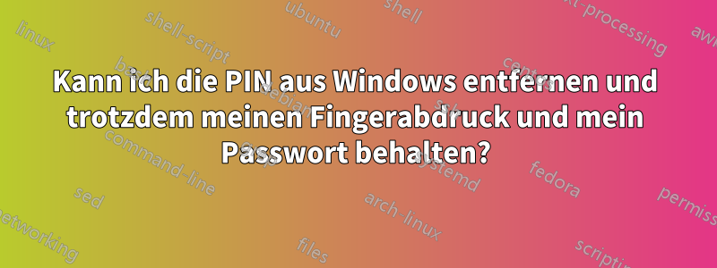 Kann ich die PIN aus Windows entfernen und trotzdem meinen Fingerabdruck und mein Passwort behalten?