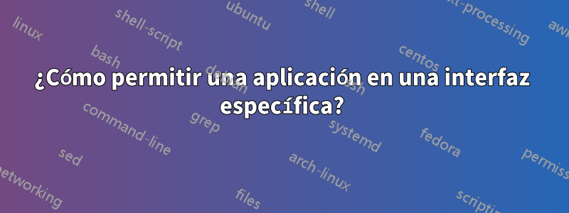 ¿Cómo permitir una aplicación en una interfaz específica?