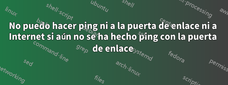 No puedo hacer ping ni a la puerta de enlace ni a Internet si aún no se ha hecho ping con la puerta de enlace