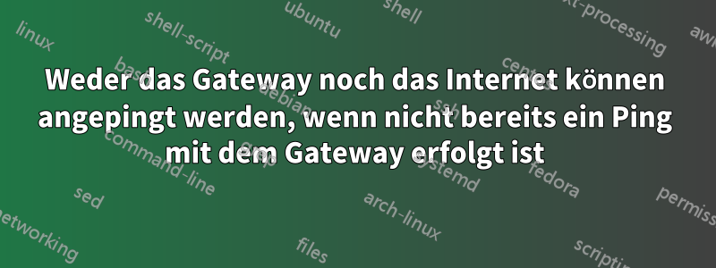 Weder das Gateway noch das Internet können angepingt werden, wenn nicht bereits ein Ping mit dem Gateway erfolgt ist