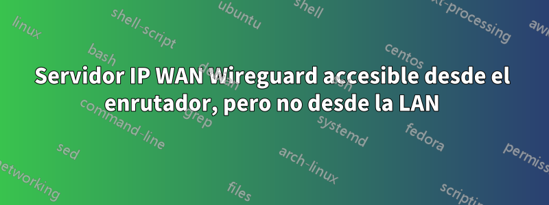 Servidor IP WAN Wireguard accesible desde el enrutador, pero no desde la LAN