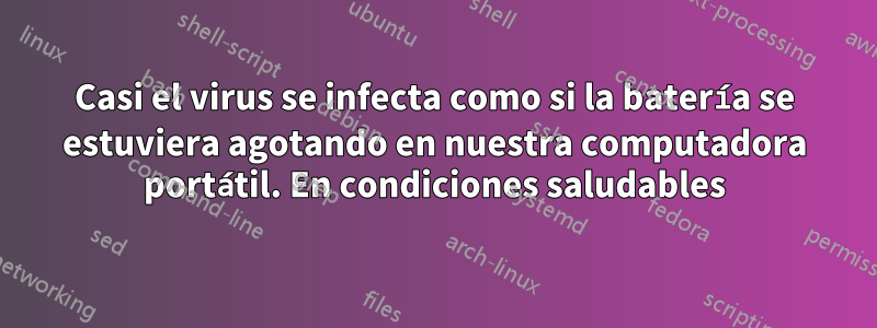 Casi el virus se infecta como si la batería se estuviera agotando en nuestra computadora portátil. En condiciones saludables