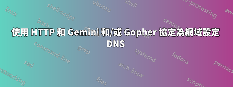 使用 HTTP 和 Gemini 和/或 Gopher 協定為網域設定 DNS