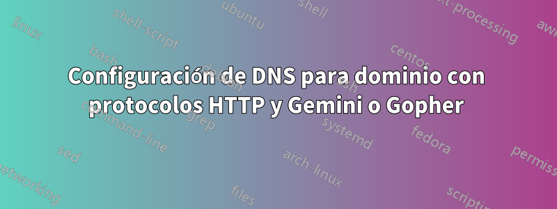 Configuración de DNS para dominio con protocolos HTTP y Gemini o Gopher