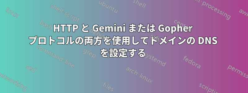 HTTP と Gemini または Gopher プロトコルの両方を使用してドメインの DNS を設定する