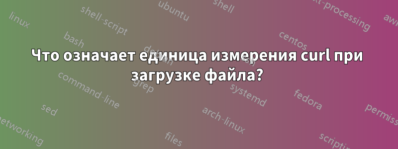 Что означает единица измерения curl при загрузке файла?