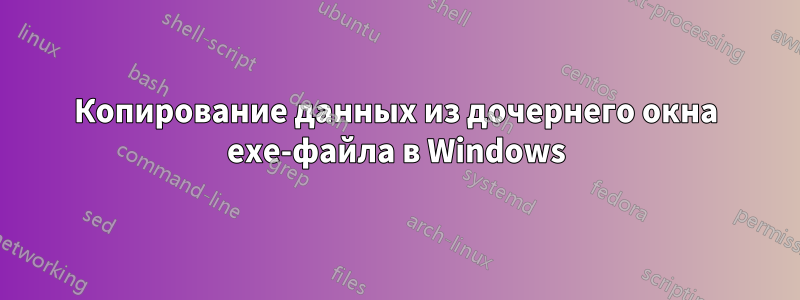Копирование данных из дочернего окна exe-файла в Windows