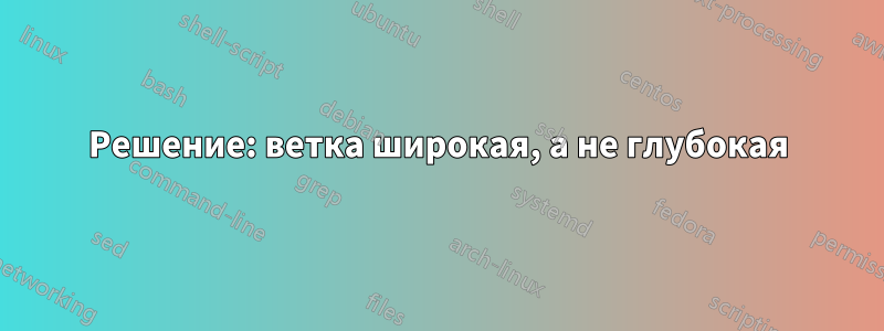 Решение: ветка широкая, а не глубокая