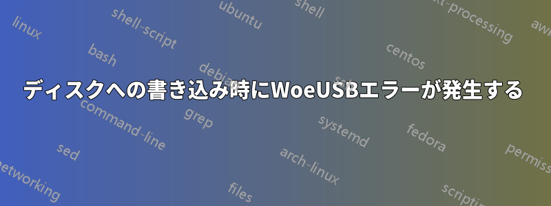 ディスクへの書き込み時にWoeUSBエラーが発生する