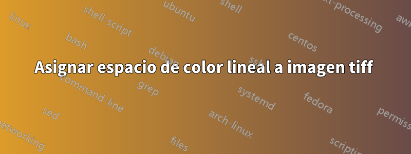 Asignar espacio de color lineal a imagen tiff