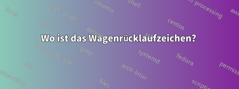 Wo ist das Wagenrücklaufzeichen?