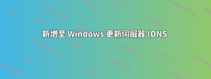 新增至 Windows 更新伺服器 (DNS) 的路由(IP?)