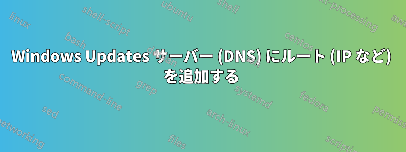 Windows Updates サーバー (DNS) にルート (IP など) を追加する