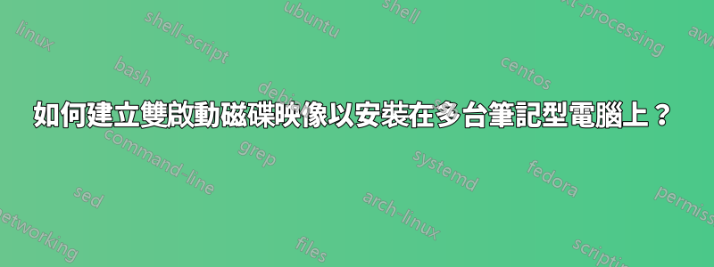 如何建立雙啟動磁碟映像以安裝在多台筆記型電腦上？
