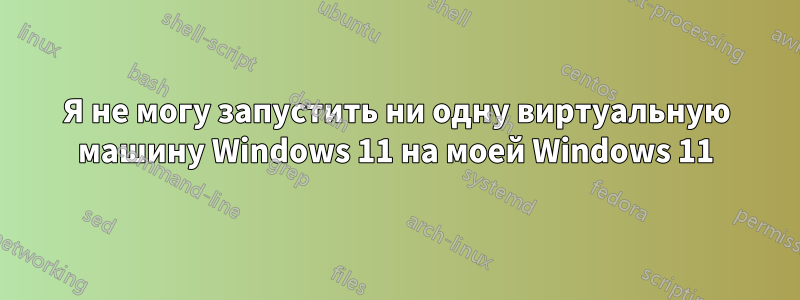Я не могу запустить ни одну виртуальную машину Windows 11 на моей Windows 11