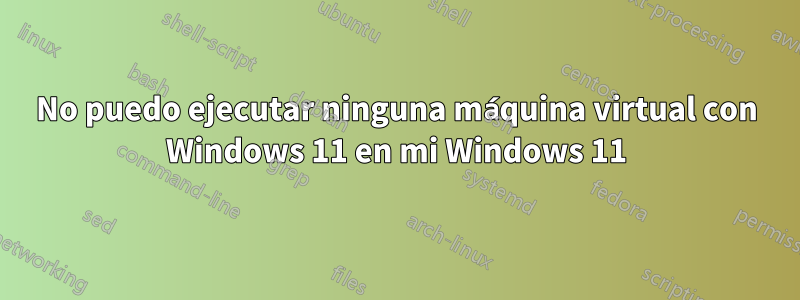 No puedo ejecutar ninguna máquina virtual con Windows 11 en mi Windows 11
