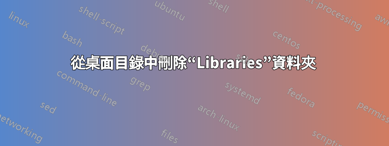 從桌面目錄中刪除“Libraries”資料夾