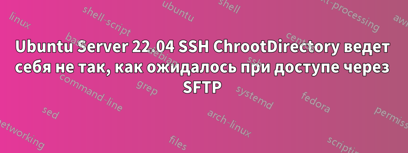 Ubuntu Server 22.04 SSH ChrootDirectory ведет себя не так, как ожидалось при доступе через SFTP