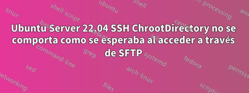 Ubuntu Server 22.04 SSH ChrootDirectory no se comporta como se esperaba al acceder a través de SFTP