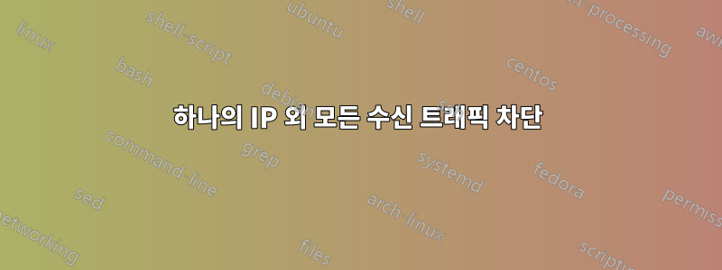 하나의 IP 외 모든 수신 트래픽 차단