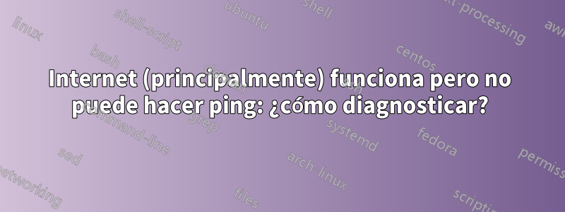 Internet (principalmente) funciona pero no puede hacer ping: ¿cómo diagnosticar?