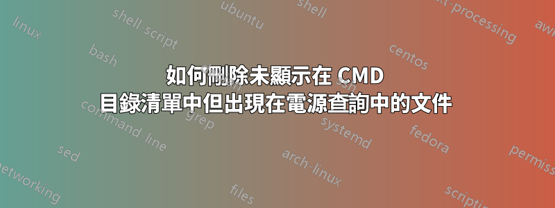 如何刪除未顯示在 CMD 目錄清單中但出現在電源查詢中的文件