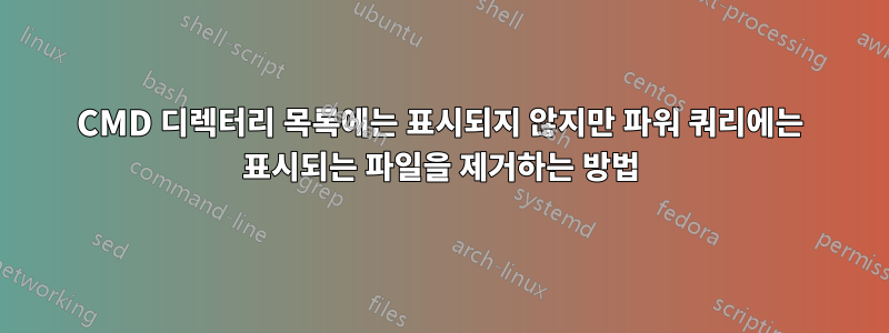 CMD 디렉터리 목록에는 표시되지 않지만 파워 쿼리에는 표시되는 파일을 제거하는 방법