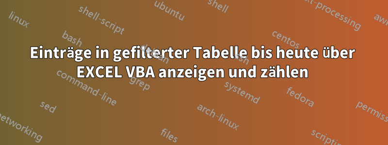 Einträge in gefilterter Tabelle bis heute über EXCEL VBA anzeigen und zählen