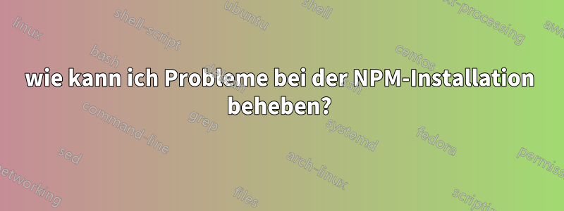 wie kann ich Probleme bei der NPM-Installation beheben?