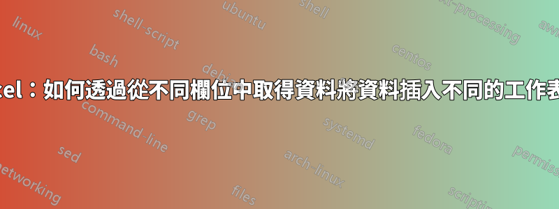 Excel：如何透過從不同欄位中取得資料將資料插入不同的工作表中