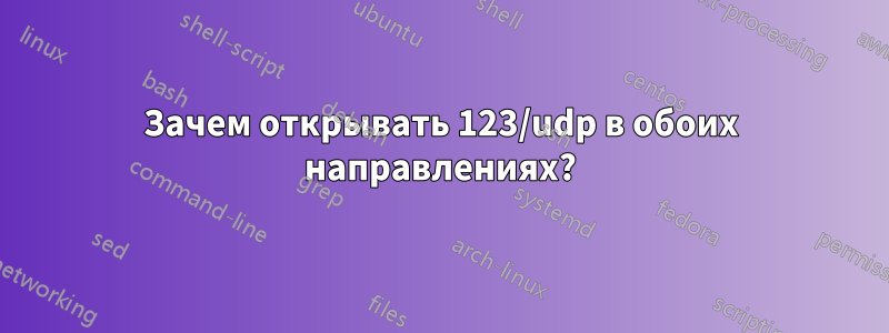 Зачем открывать 123/udp в обоих направлениях?