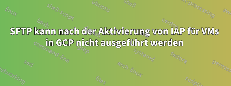 SFTP kann nach der Aktivierung von IAP für VMs in GCP nicht ausgeführt werden