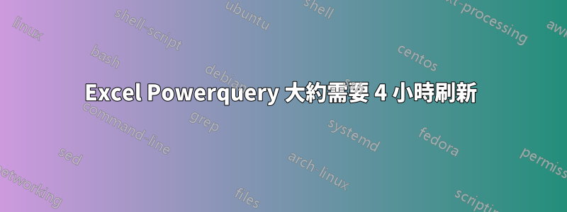 Excel Powerquery 大約需要 4 小時刷新