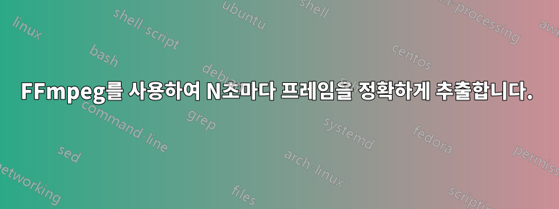 FFmpeg를 사용하여 N초마다 프레임을 정확하게 추출합니다.