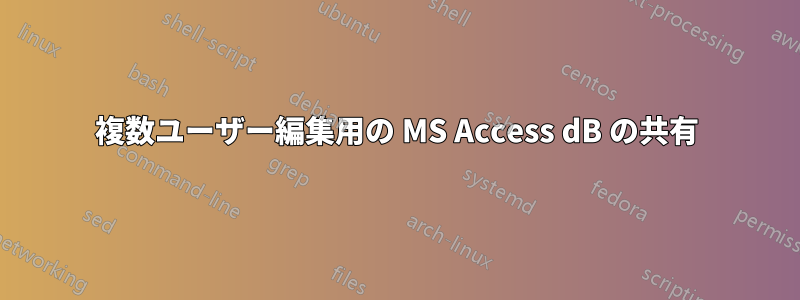 複数ユーザー編集用の MS Access dB の共有