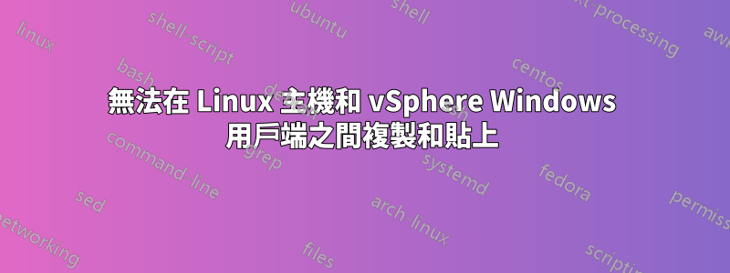 無法在 Linux 主機和 vSphere Windows 用戶端之間複製和貼上