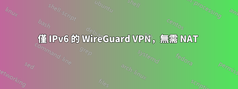 僅 IPv6 的 WireGuard VPN，無需 NAT