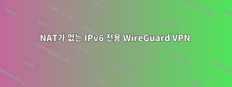 NAT가 없는 IPv6 전용 WireGuard VPN