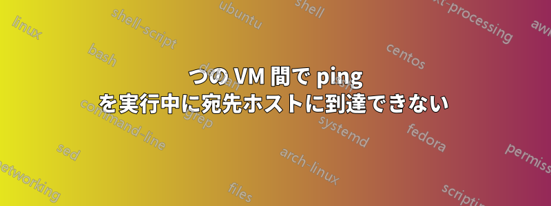 2 つの VM 間で ping を実行中に宛先ホストに到達できない