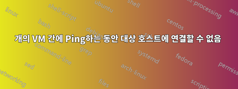 2개의 VM 간에 Ping하는 동안 대상 호스트에 연결할 수 없음