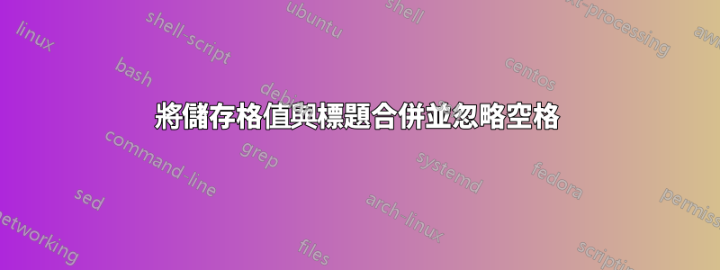 將儲存格值與標題合併並忽略空格